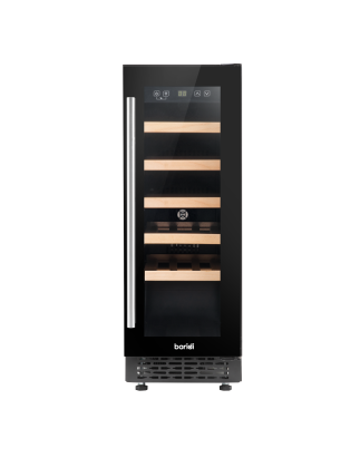 Baridi 20 Bottle Slim 30cm Built-In Wine Cooler, Touchscreen Controls, Black