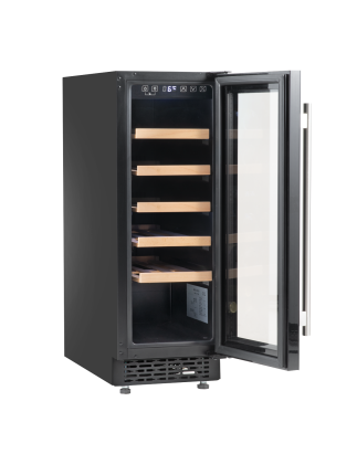 Baridi 20 Bottle Slim 30cm Built-In Wine Cooler, Touchscreen Controls, Black