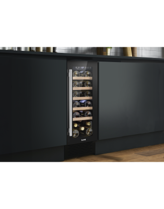 Baridi 20 Bottle Slim 30cm Built-In Wine Cooler, Touchscreen Controls, Black