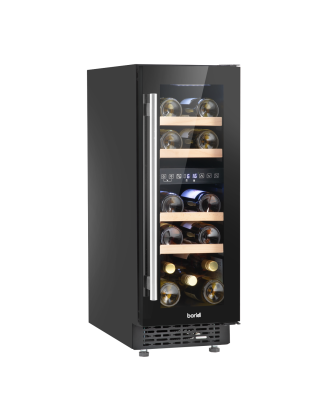 Baridi 17 Bottle Dual Zone Slim 30cm Wine Cooler, Touch Screen, Black