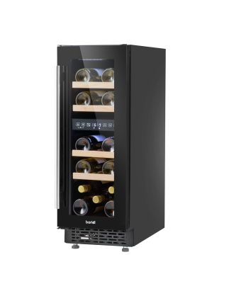 Baridi 17 Bottle Dual Zone Slim 30cm Wine Cooler, Touch Screen, Black