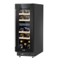 Baridi 17 Bottle Dual Zone Slim 30cm Wine Cooler, Touch Screen, Black