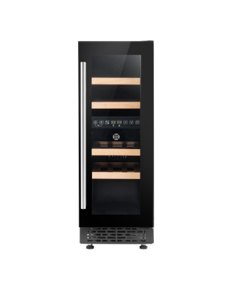 Baridi 17 Bottle Dual Zone Slim 30cm Wine Cooler, Touch Screen, Black