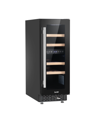 Baridi 17 Bottle Dual Zone Slim 30cm Wine Cooler, Touch Screen, Black