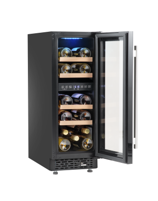 Baridi 17 Bottle Dual Zone Slim 30cm Wine Cooler, Touch Screen, Black