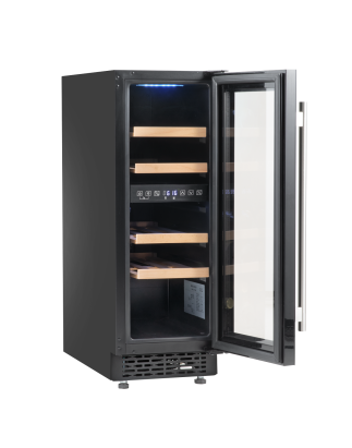 Baridi 17 Bottle Dual Zone Slim 30cm Wine Cooler, Touch Screen, Black