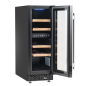 Baridi 17 Bottle Dual Zone Slim 30cm Wine Cooler, Touch Screen, Black