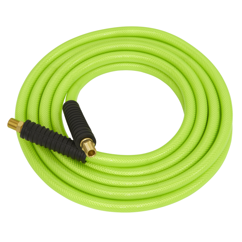 Tuyau d'air haute visibilité avec raccords BSP 1/4" 10 m x 10 mm