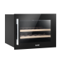 Baridi 60cm Built-In 28 Bottle Wine Cooler with Beech Wood Shelves and Internal LED Light, Black