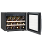 Baridi 60cm Built-In 28 Bottle Wine Cooler with Beech Wood Shelves and Internal LED Light, Black