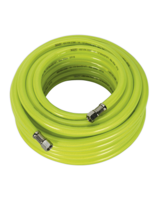 High-Visibility Air Hose with 1/4"BSP Unions 15m x 8mm