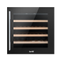 Baridi 60cm Built-In 36 Bottle Wine Cooler with Beech Wood Shelves and Internal LED Light, Black