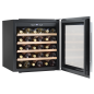 Baridi 60cm Built-In 36 Bottle Wine Cooler with Beech Wood Shelves and Internal LED Light, Black