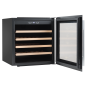 Baridi 60cm Built-In 36 Bottle Wine Cooler with Beech Wood Shelves and Internal LED Light, Black