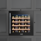 Baridi 60cm Built-In 36 Bottle Wine Cooler with Beech Wood Shelves and Internal LED Light, Black