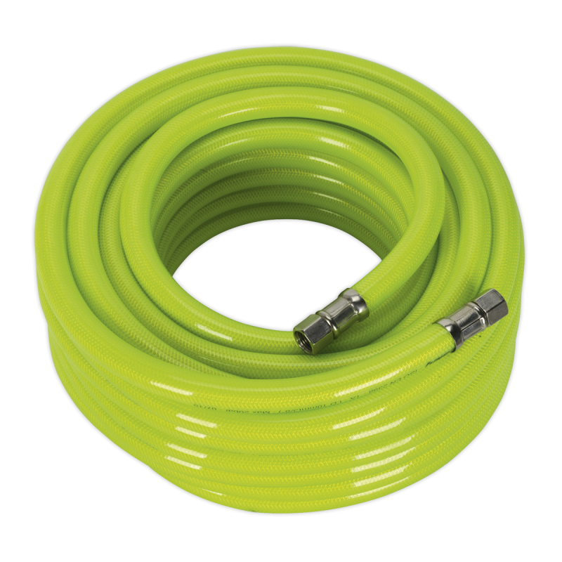 High-Visibility Air Hose with 1/4"BSP Unions 15m x 10mm