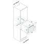 Baridi Refroidisseur à vin encastrable pour 36 bouteilles, 60 cm, avec étagères en bois de hêtre et éclairage LED interne, noir