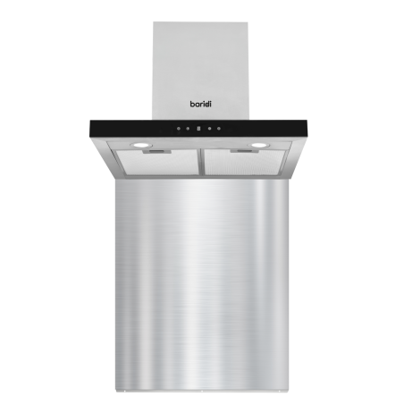 Baridi 60cm T Shape Chimney Cooker Hood with Carbon Filters & Splashback, Stainless Steel