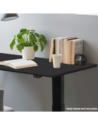 Ordinateur de bureau rectangulaire noir Dellonda 1400 x 700 mm, épaisseur 1" - DH21