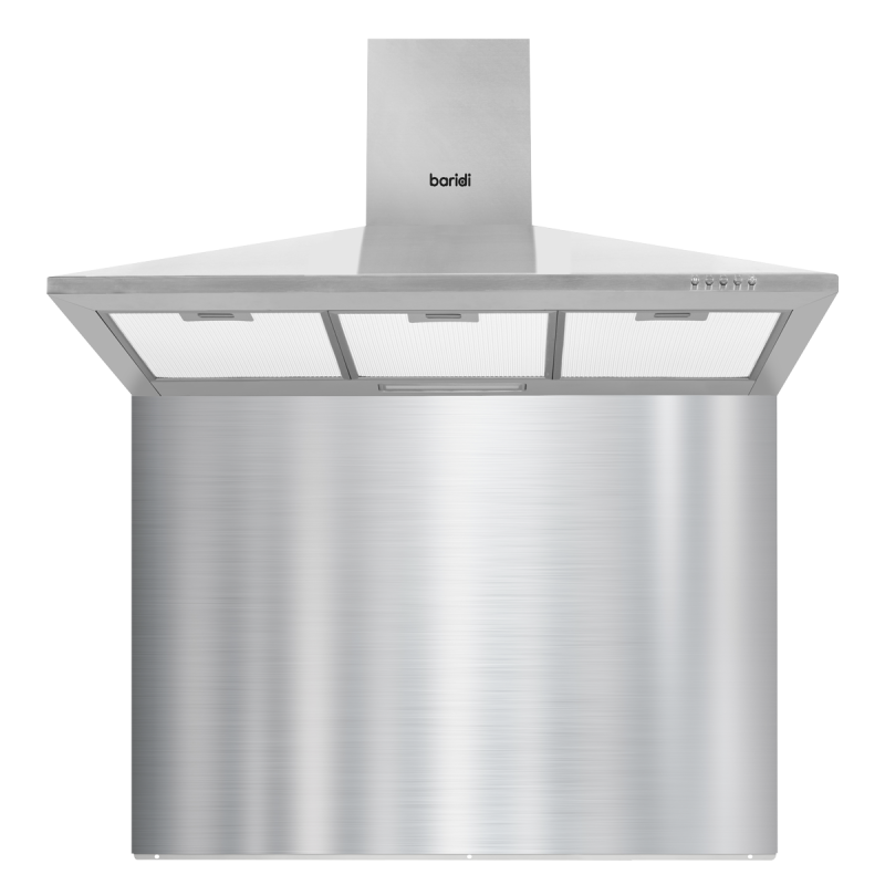 Baridi 90cm Chimney Style Cooker Hood with Carbon Filters, Stainless Steel