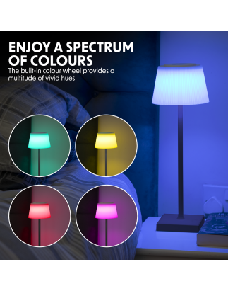 Dellonda Rechargeable Table Lamp for Home Office Restaurant RGB Colours