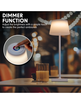 Dellonda Rechargeable Table Lamp for Home Office Restaurant RGB Colours