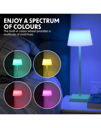 Dellonda Rechargeable Table Lamp for Home Office Restaurant RGB Colours