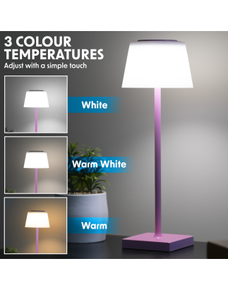 Dellonda Rechargeable Table Lamp for Home Office Restaurant RGB Colours