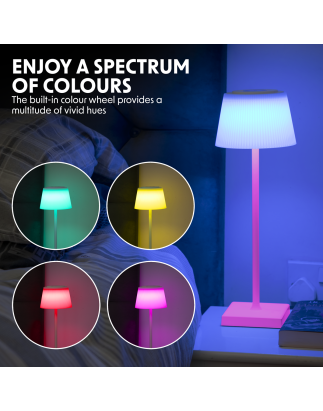 Dellonda Rechargeable Table Lamp for Home Office Restaurant RGB Colours