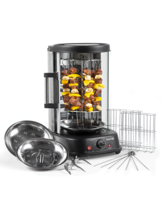 Baridi Rotisserie Grill, Kebabs, Gyros, Brochettes, Rôtis, 1500W, 21L, Noir