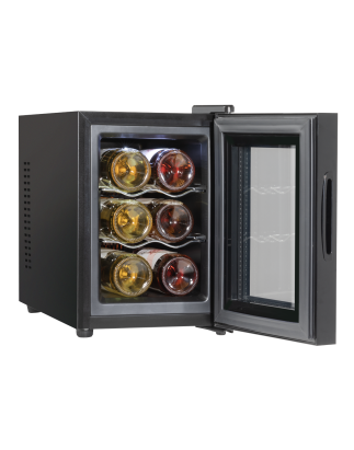 Baridi 6 Bottle Wine Cooler, Thermoelectric, 5-18°C, Touch Control