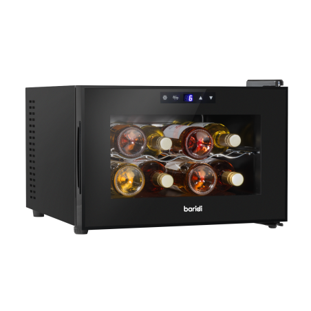 Baridi 8 Bottle Wine Cooler, Thermoelectric, 5-18°C, Touch Control