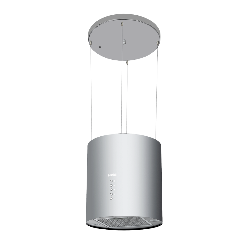 Baridi Island Cooker Hood, Pendant Style, Ø35cm, 3 Speed, Stainless Steel