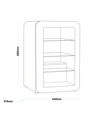 Baridi 70L Under Counter Drinks/Beer & Wine Cooler Fridge, Retro Style, Black