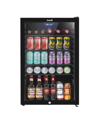 Baridi 115L Under Counter Beer, Drinks & Wine Fridge, Lock, LED Light