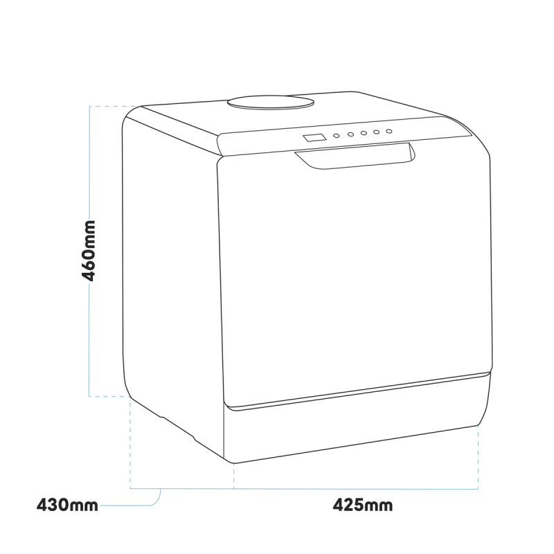 Mini lave-vaisselle de table portable Baridi pour 2 à 4 couverts, 5 fonctions de lavage