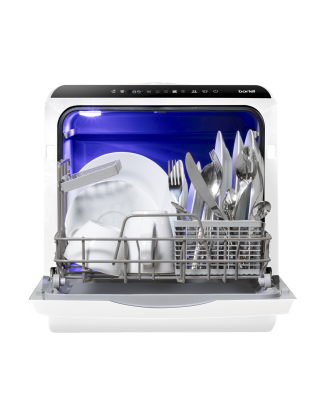 Baridi 2-4 Place Settings Mini Portable Tabletop Dishwasher, 5 Wash Functions