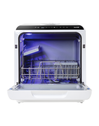 Baridi 2-4 Place Settings Mini Portable Tabletop Dishwasher, 5 Wash Functions