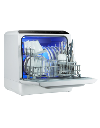 Baridi 2-4 Place Settings Mini Portable Tabletop Dishwasher, 5 Wash Functions