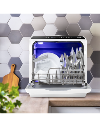 Baridi 2-4 Place Settings Mini Portable Tabletop Dishwasher, 5 Wash Functions