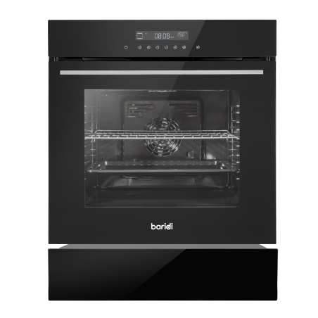 Baridi 60cm 10-Function Fan-Assisted Oven with Touchscreen Controls & 60cm Warming Drawer Bundle, Black