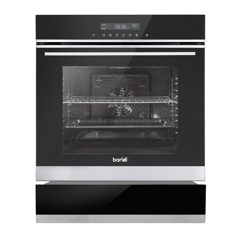 Baridi 60cm 10-Function Fan-Assisted Oven with Touchscreen Controls & 60cm Warming Drawer Bundle, Stainless Steel