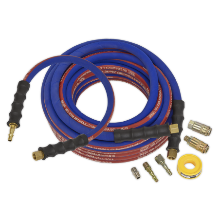 Extra-Heavy-Duty Air Hose Kit with Connectors 15m x 10mm