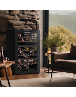 Baridi 52 Bottle Dual Zone Wine Cooler, Fridge, Touch Screen Controls, LED - Black