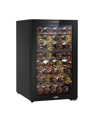 Baridi 52 Bottle Dual Zone Wine Cooler, Fridge, Touch Screen Controls, LED - Black