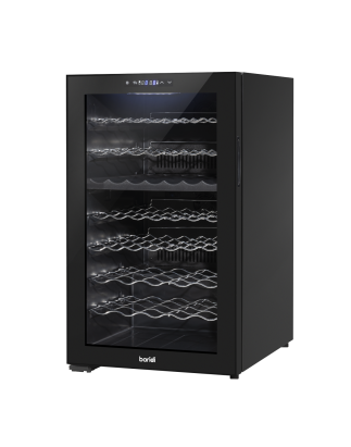 Baridi 52 Bottle Dual Zone Wine Cooler, Fridge, Touch Screen Controls, LED - Black