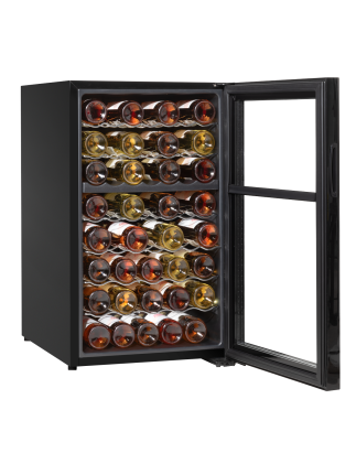 Baridi 52 Bottle Dual Zone Wine Cooler, Fridge, Touch Screen Controls, LED - Black