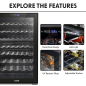 Baridi 52 Bottle Dual Zone Wine Cooler, Fridge, Touch Screen Controls, LED - Black