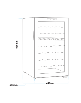 Baridi 52 Bottle Dual Zone Wine Cooler, Fridge, Touch Screen Controls, LED - Black