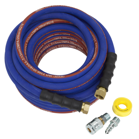 High Flow Air Hose Kit with 100 Series Adaptors 15m x 13mm